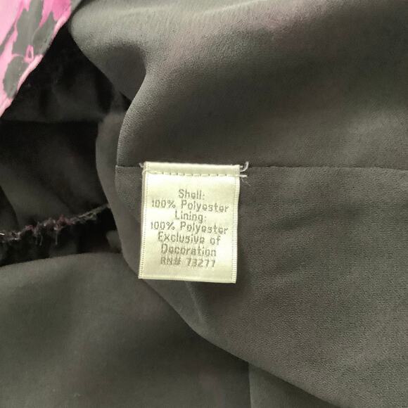 LC Lauren Conrad Purple Floral Sleeveless Top Elastic Waist Beading Lined Medium - Picture 8 of 8